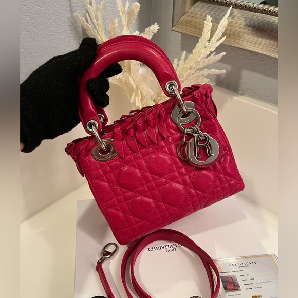 🎀Christian Dior Lady Dior Bag Bow Cannage Quilt Lambskin LIMITED EDITION - Picture 4 of 17